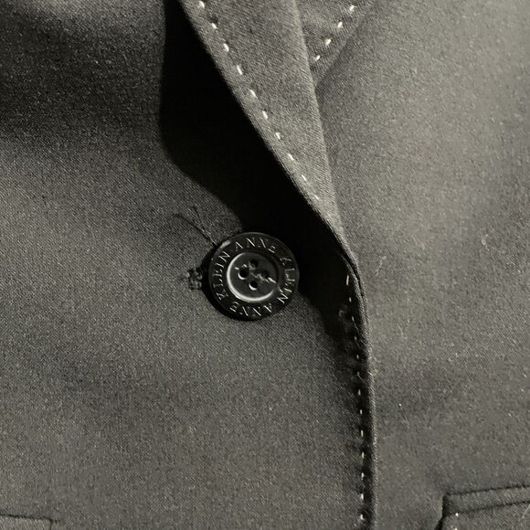 Anne Klein Women’s 8 Black Blazer White Contrast Stitching Classic Workwear - Picture 5 of 14